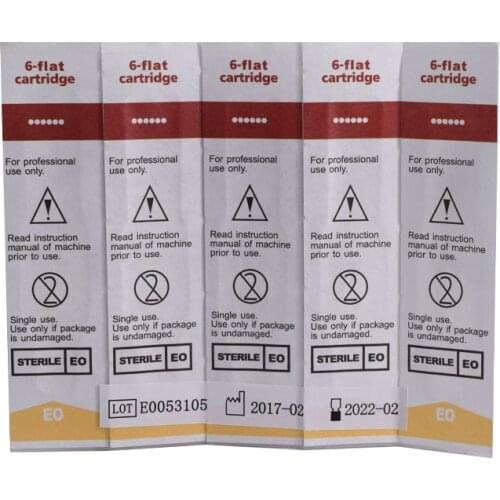 Tattoo Needles 10piece lot 6 Flat Disposable Sterilized Tattoo Permanent Makeup Pen Machine Needles Tips Supply for Eyebrow lip