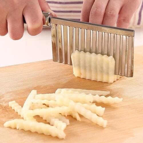 Potato Wavy Edged Tool Stainless Steel Kitchen Gadget Vegetable Fruit Cutting Creative Waved Potato Cutter Kitchen Accessories