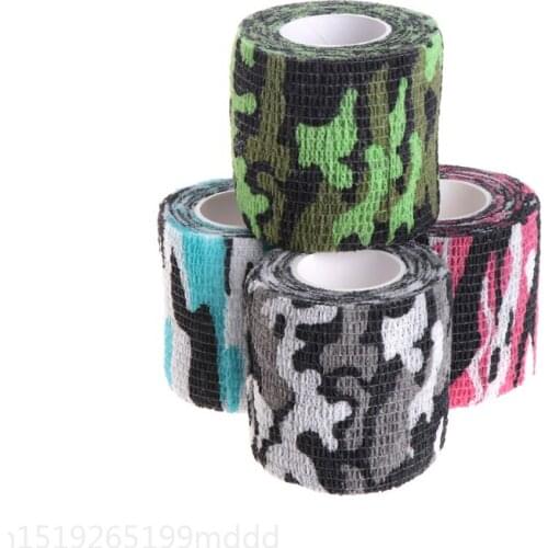 Camouflage Tape Adhesive Roller Wrap Scroll Outdoor Guise Elasticity Bandage