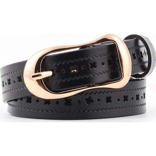 Ke Meiqi Korean Hollow Belt Female Thin Belt Fashion Trend Student Solid Color Belt Leather Belt Female Belt