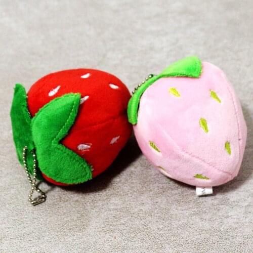 Creative Simulation strawberry decompression pendant lifelike funny plush doll bed bag decoration 10cm wedding christmase gift