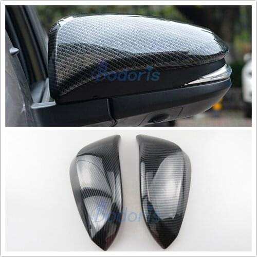Carbon Fiber Door Mirror Cover Overlay Rear View Panel 2015 2016 2017 2018 For Toyota Hilux Revo SR5 AN120 AN130 Accessories