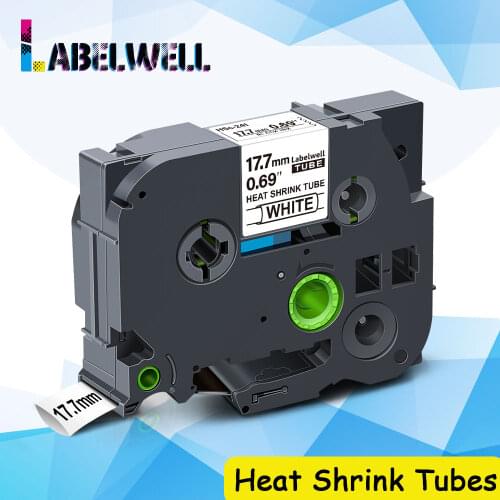 Labelwell Hse241 Compatible for Brother Hse-241 Hse 241 Heat Shrink Tubes label tape Black on White for Brother P-Touch printer