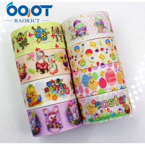 1801115,25MM 10 yards Easter cartoon Printed grosgrain ribbon,DIY handmade Hair accessories Material wedding Gift packaging
