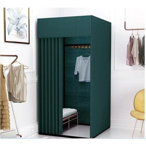Clothing store mobile fitting room door curtain shopping mall temporary activities simple changing room track portable changing