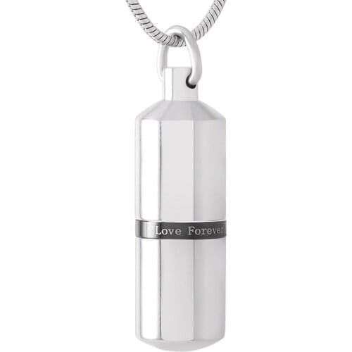 MJD9141 Pill Case Cremation Jewelry Stainless Steel Urn Pendant Memorial Ashes Keepsake Necklace with 20 Chain