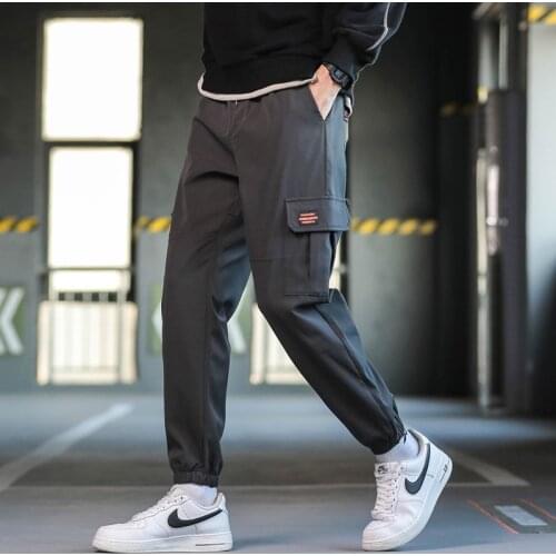 Mens trousers with pocket decoration Chinese style fashionable and versatile casual pants overalls