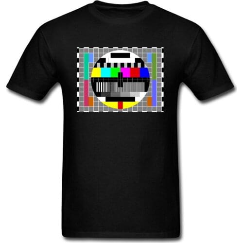 Satellite Television TV Test Pattern Men O Neck T Shirts Not Today Internet Rainbow Fathers Tshirt Custom Tops April FOOL DAY