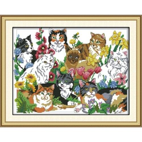 Cohesion cross stitch kit 14ct 11ct pre stamped canvas cross stitching animal lover embroidery DIY handmade needlework