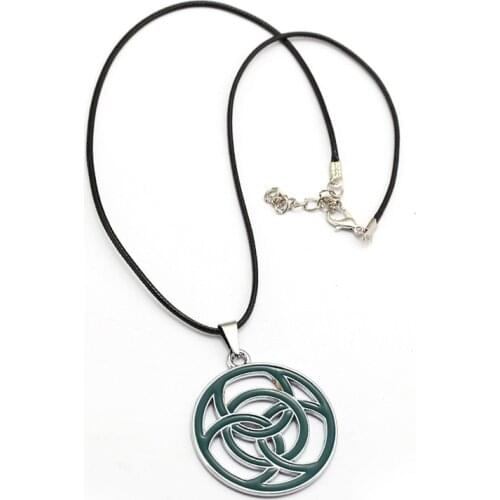 Game Horizon Zero Dawn Necklace Round Green Circles Logo Rope Chain Pendant Necklace For Fans Cosplay Accessories HC12775