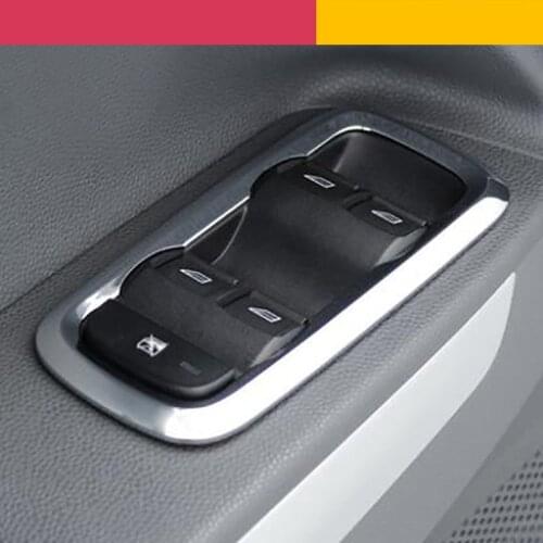 Color My Life ABS Chrome Window Lifter Switch Decoration Panel Cover Trim Sticker for Ford Ecosport New Fiesta MK7 Accessories