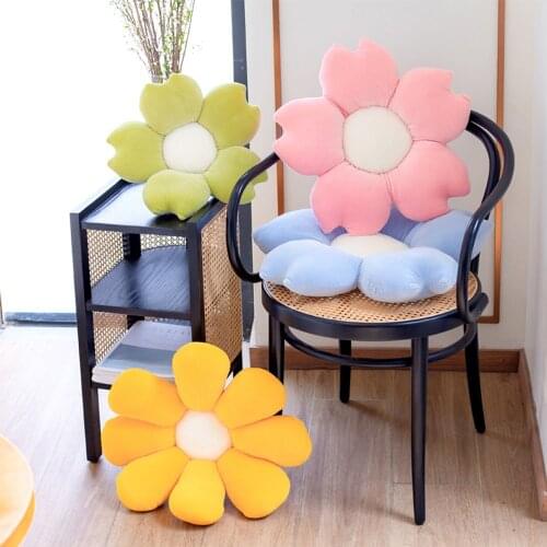 Plush Cushion Colorful Flower Toy Soft Cartoon Plant Stuffed Doll Chair Cushion Sofa Pillow Decorative Floor Mat Lovely Gift New