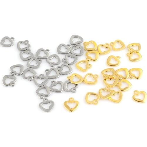 20pcs Stainless Steel Pendant Charm Heart Pendant Used For DIY Jewelry Necklace And Earring Making Wholesale Pendants HXD