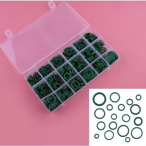 Rubber Green 530Pcs/Box A/C AC System O-Ring Assortment Gasket Seals Washer Rapid Seal Repair Kit