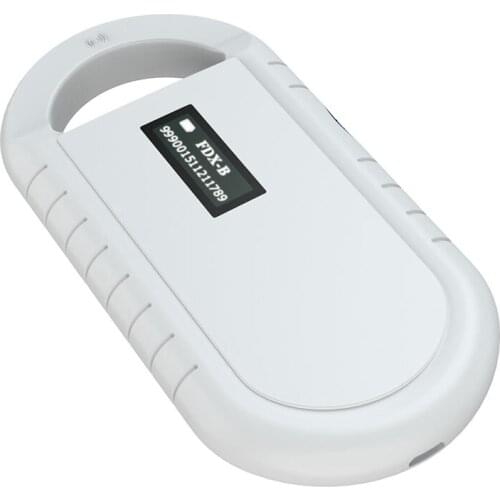 RFID Reader Pet Microchip Scanner Handheld Animal Chip Reader Portable RFID Reader Supports for ISO 11784/11785, FDX-B