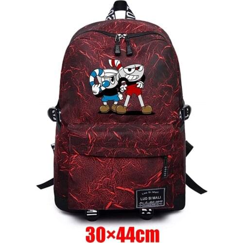 Anime Cuphead Teenager Packsack Fabric Backpack Zipper Unisex High Quality Schoolbag Mochila Student Casual Travel Laptop Bag