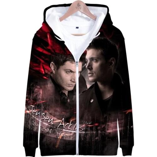 SPN Supernatural 3D Print Zip Up Women/Men Hoodie Sweatshirt Streetwear Hip Hop Long Sleeve Hooded Zipper Jacket Male Tracksuit