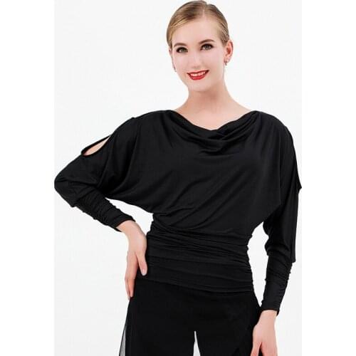 Ballroom Dance Tops Women Modern Dance Outfit Stage Costume Designer Clothes Black Latin Practice Wear Tango Dancewear DL8069