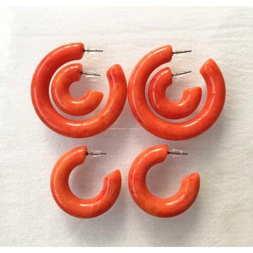 UJBOX 2018 Autumn Winter Korean Exaggerated Acrylic Hoop Earrings Geometric Circle Hoop Earrings Factory Wholesale E3472