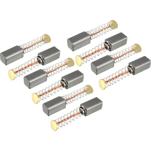 Uxcell 10pcs/5 Pair Mini Motor Carbon Brushes Replacement For Electric Motors Air Compressor Spare Part Power Tool 10x5x5mm