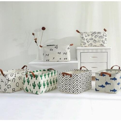 Upscale Home decoration Foldable Desk Storage Box Storage Organizer clothes Storage Basket Cosmetic Case Kid Toy Storage Bucket