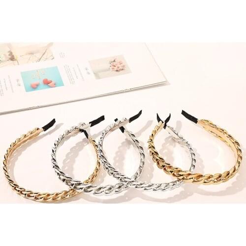New personality trend chain headband simple retro fashion sweet net infrared headband headwear hair accessories womenSY163
