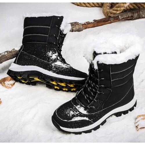 Winter Women Cotton Shoes Plush Warm Outdoor Trekking Sneakers Slip on Sport High Top Climbing Boots Female High Quality