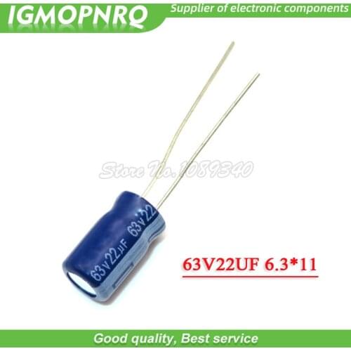 10PCS 63v22uf 22uf63v 6.3*11MM Electrolytic capacitor 63v 22uf 6.3x11