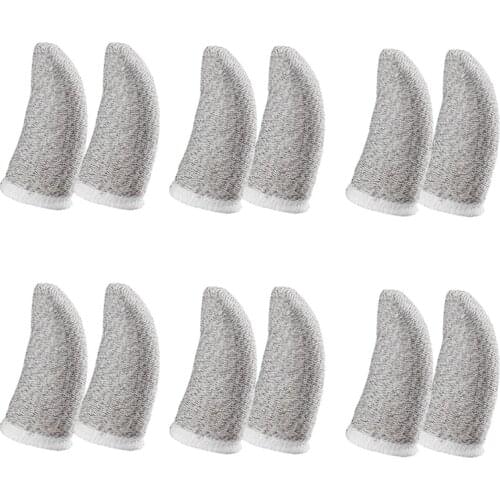 18-Pin Carbon Fiber Finger Sleeves for PUBG Mobile Games Contact Sn Finger Sleeves White(12 Pcs)
