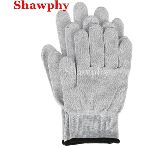 2 Pairs Silver Fiber Electrode Gloves Electrotherapy Massager Wear Resistant Gloves for TENS Machine Improve Blood Circulation