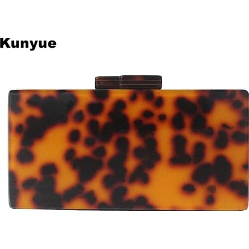 20Brand Wallet Elegant Leopard Amber Print Evening Bags Fashion Women Handbags Vintage Lady Party Prom Cute Acrylic Clutch Purse