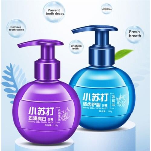 220g Instant Clean Intensive Stain Removal Whitening Toothpaste Baking Soda Blueberry Flavor Toothpaste Prevent Tooth Decay