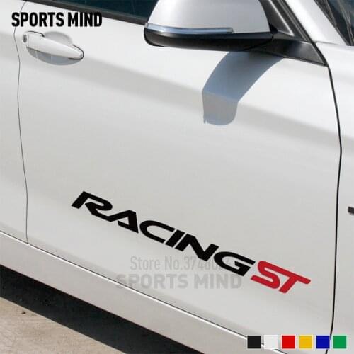 5 Pairs Customizable ST RACING Car Body sticker Decal For ford focus BMW Honda Audi VW Volkswagen Toyota Renault accessories