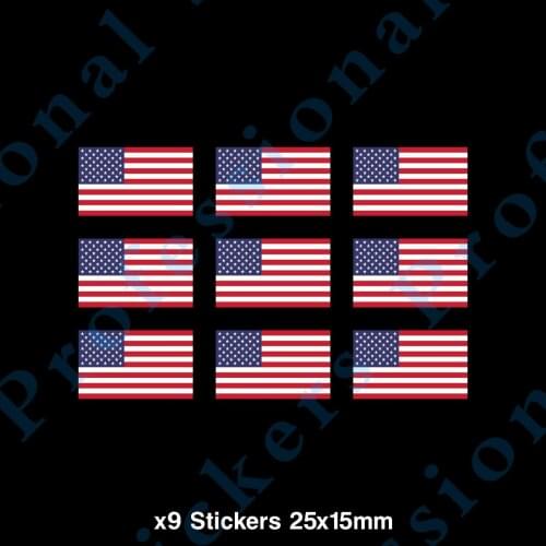 9x USA American Flag Sticker - Vinyl, Car, Van, Ipad, PC, Laptop (CC043) Waterproof Vinyl stickers for car Motos