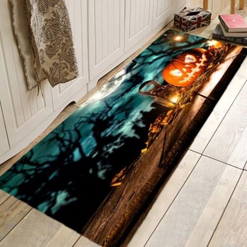 Halloween pattern bathroom absorbent pad creative carpet coral fleece kitchen living room floor mat new design