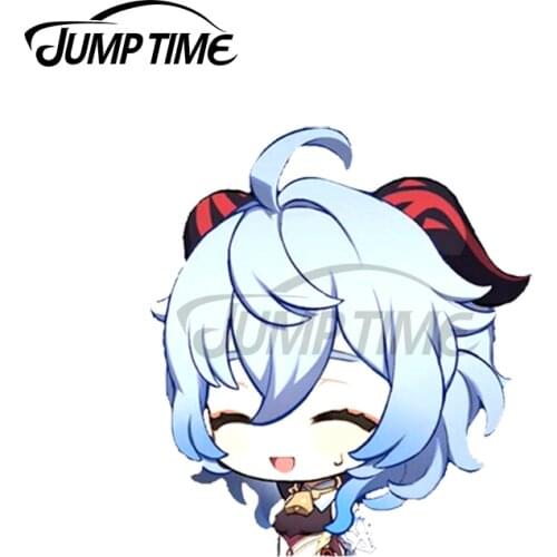 Jump Time 13 x 12cm For Ganyu Peeker Anime Car Stickers Graffiti Fine Decal Trunk Surfboard Scratch-Proof Laptop Decoration