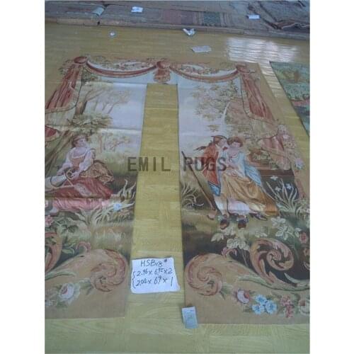 Aubusson Wool Brown Fashionable Circular Household Decoration Mat Europe Type Flowers Cloth