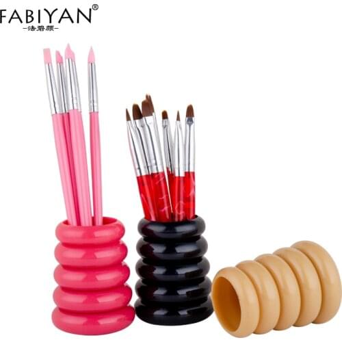 Storage Pen Holder Makeup Nail Art Brushes Pen Pot Plastic Pencil Box Container Salon Tool Beige Pink Black Desktop Organizer