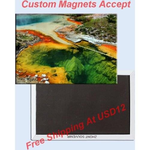 USA Travel Magnets Memorabilia , American Wyoming Yellowstone National Park Rectangle Metal Fridge Magnet 5484 Tourism Souvenir