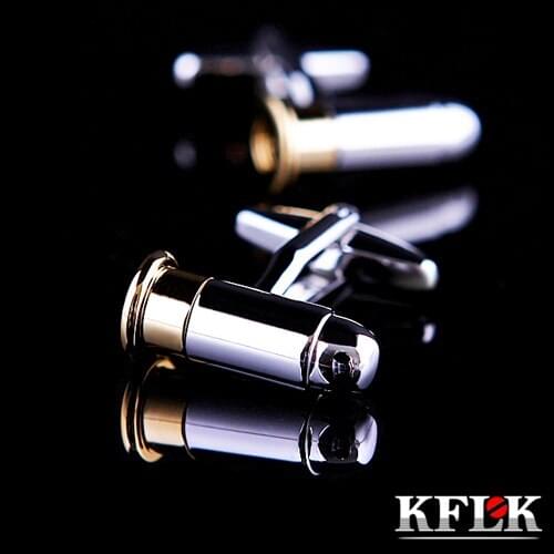 KFLK Luxury shirt cufflinks for mens Brand cuff button cuff link TOP High Quality Bullet shape gemelos abotoadura Jewelry