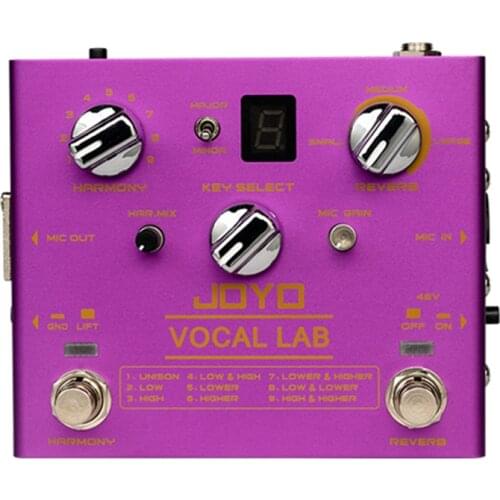 JOYO VOCAL LAB Reverb Vocal Effect Pedal Guitar Processor with 9 Harmony Multi Effects for Electric Guitar Bass Accessories