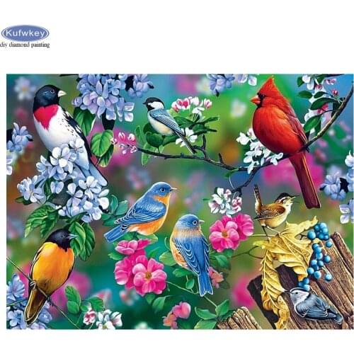 Colorful birds Diamond Painting Diamond Embroidery flower Cross Stitch 5D Square/Round Mosaic Diamond Rhinestones Picture Pastes