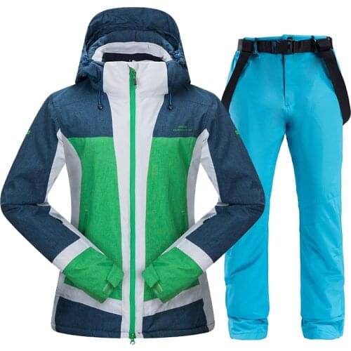 Ski Suit Women Windproof Waterproof Skiing Snowboarding Jacket+Pants Winter Warm Outdoor Snow Sports Ski Set Female Ski Suits