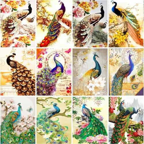 MomoArt Diamond Painting Full Square Drill Peacock 5D DIY Diamond Embroidery Animal Mosaic Kits Home Decoration Handicraft