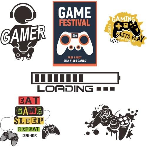 Gamer Wall Adhesive Decoration Boy Child Room Gaming Wall Stickers Playroom Decor Home Poster Decoration Living Room Art Mural