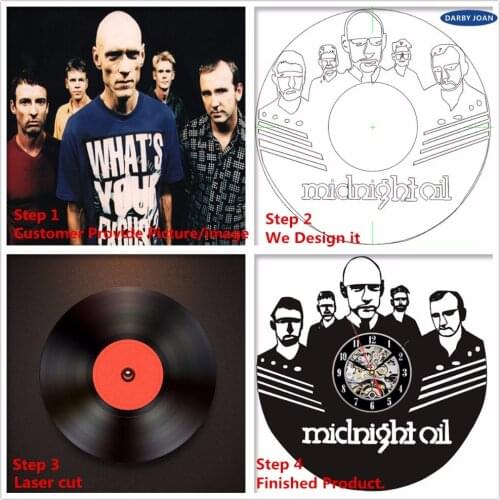 DJ Wall Clock /Custom Unique Gift Personalized Disc Vinyl Record Clock Laser cut of Vintage Vinyl Record