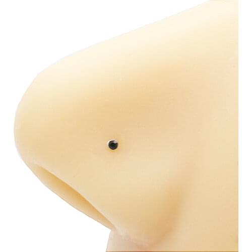 1.0mm S925 sterling silver nose studs piercing ornaments crystal black stone nose pin popular jewelry