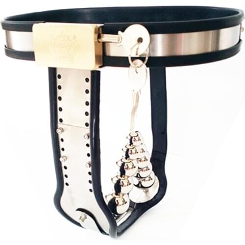 Chastity Devices Stainless Steel Chastity Belt with Anal Plug Chastity Belt Chastity Lock Virginity Pants for Female G7-5-35