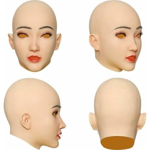 Realistic Silicone Female Headwear Handmade Cap for Crossdresser Soft Bionic Skin Transgender Queen Transvestite Mastectomy