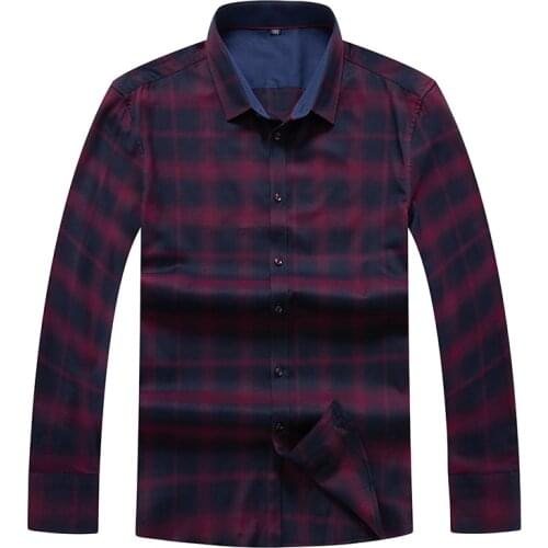 Plus 10XL 8XL 6XL Red And Blue Plaid Shirt Men Shirts New Chemise Homme Mens Checkered Shirts long Sleeve Shirt Men Blouse